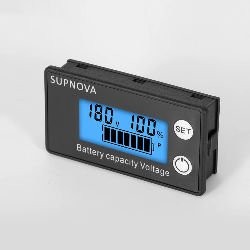 Indicatore di capacità della batteria voltmetro cc DC 8V-100V piombo acido litio LiFePO4 Tester della batteria misuratore di alimentazione 12V 24V