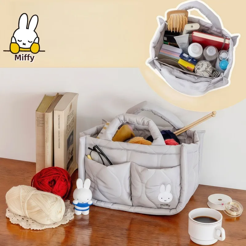 

Сумка для хранения Kawaii Miffy: милая сумочка с изображением мультяшного кролика, легкая, многофункциональная и портативная.