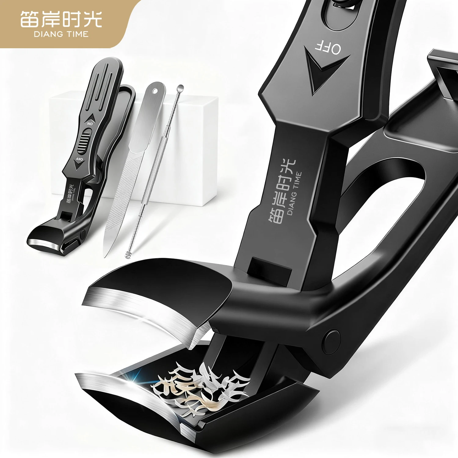 

Stainless Steel Nail Clipper with Catcher Wide Jaw Opening Fingernail Clipper Cutter Thick Toenail Nail File for Adult Men Women