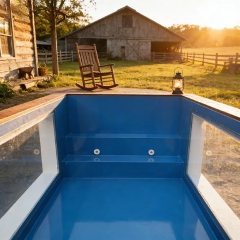Hot Sale 20ft 40ft Acrylic Window Fiberglass Shipping Container Swimming Pools