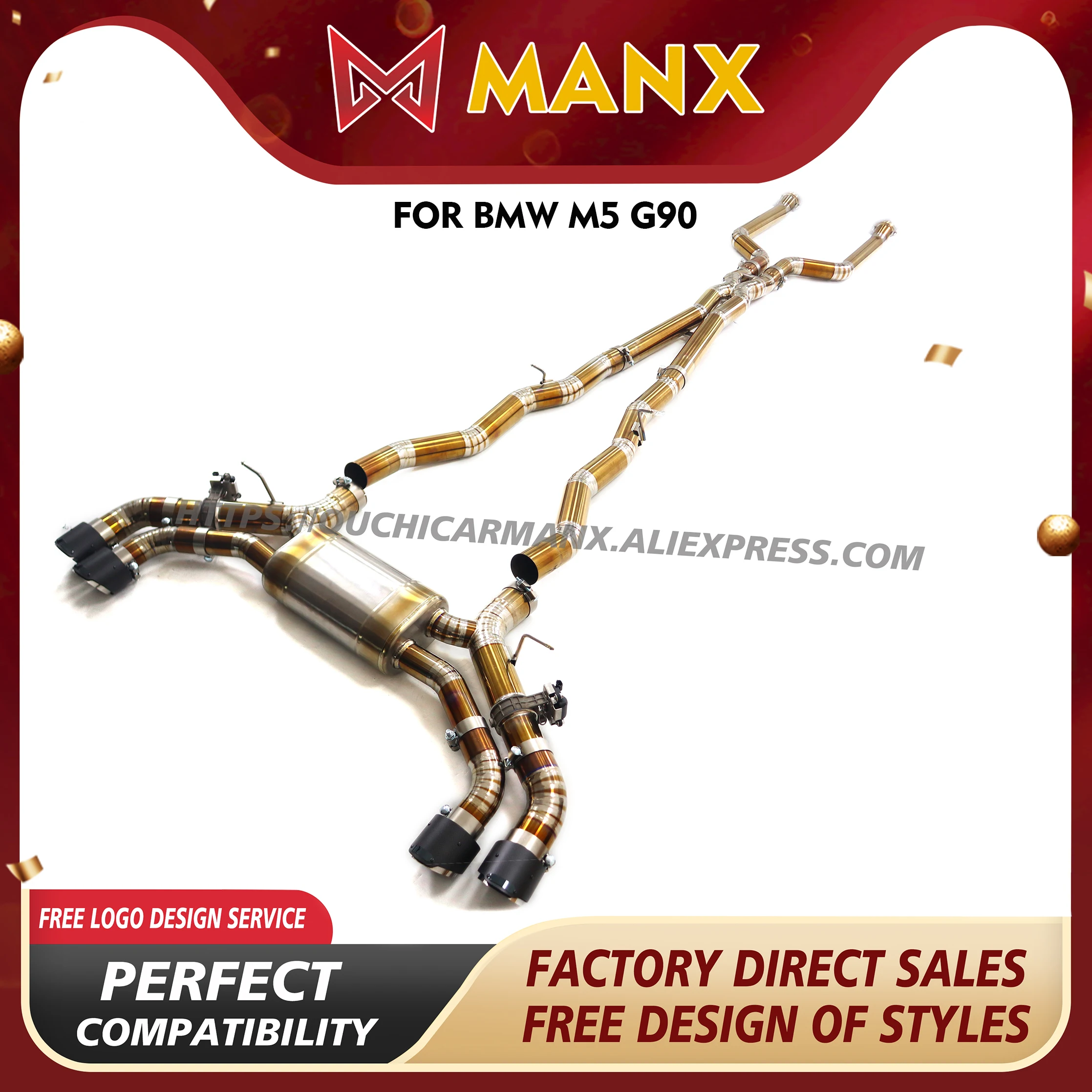 

MANX Exhaust system for BMW M5 G90 Catback Ti Electronic valve Increased power Long service life Lightweight