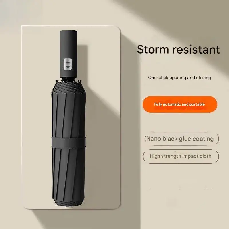 12-ribbed Enlarged Thickened Rainproof Windproof Fully Automatic Sunshade Umbrella with Sun Protection and UV Protection