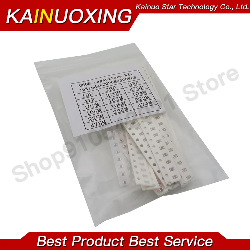 0603 0805 1206 SMD Capacitor assorted kit ,16values*20pcs=320pcs 10PF-22UF Samples kit