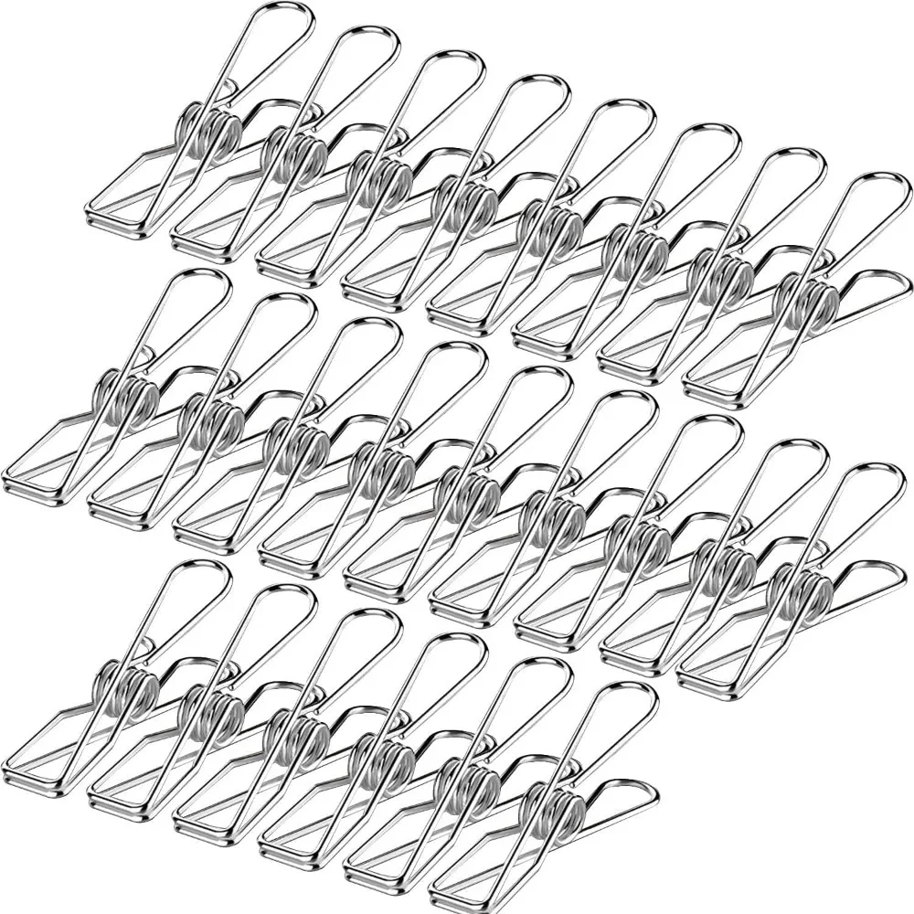 

Cotton Laundry Peg Bag with 50 Wooden Pegs - Extra Large Carabiners, Beige, Clothes Pegs, Clothes Pegs