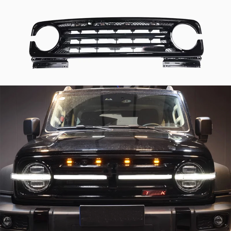 Fit for Tank 300 Grille Modified Grille Small Yellow Light with Lamp Luminous Streamer Grille Car Exterior Accessories