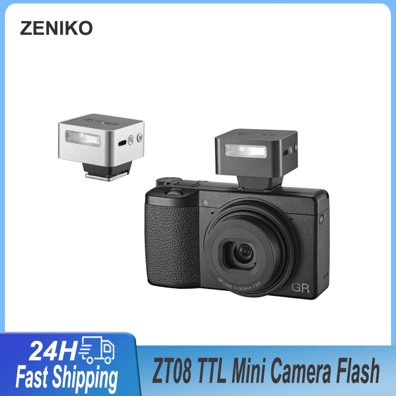 ZENIKO ZT08 TTL Mini Camera Flash Speedlite Pocket Flash Light 6500K With Hot Shoe Mount For Sony Canon Nikon Fuji DSLR Camera