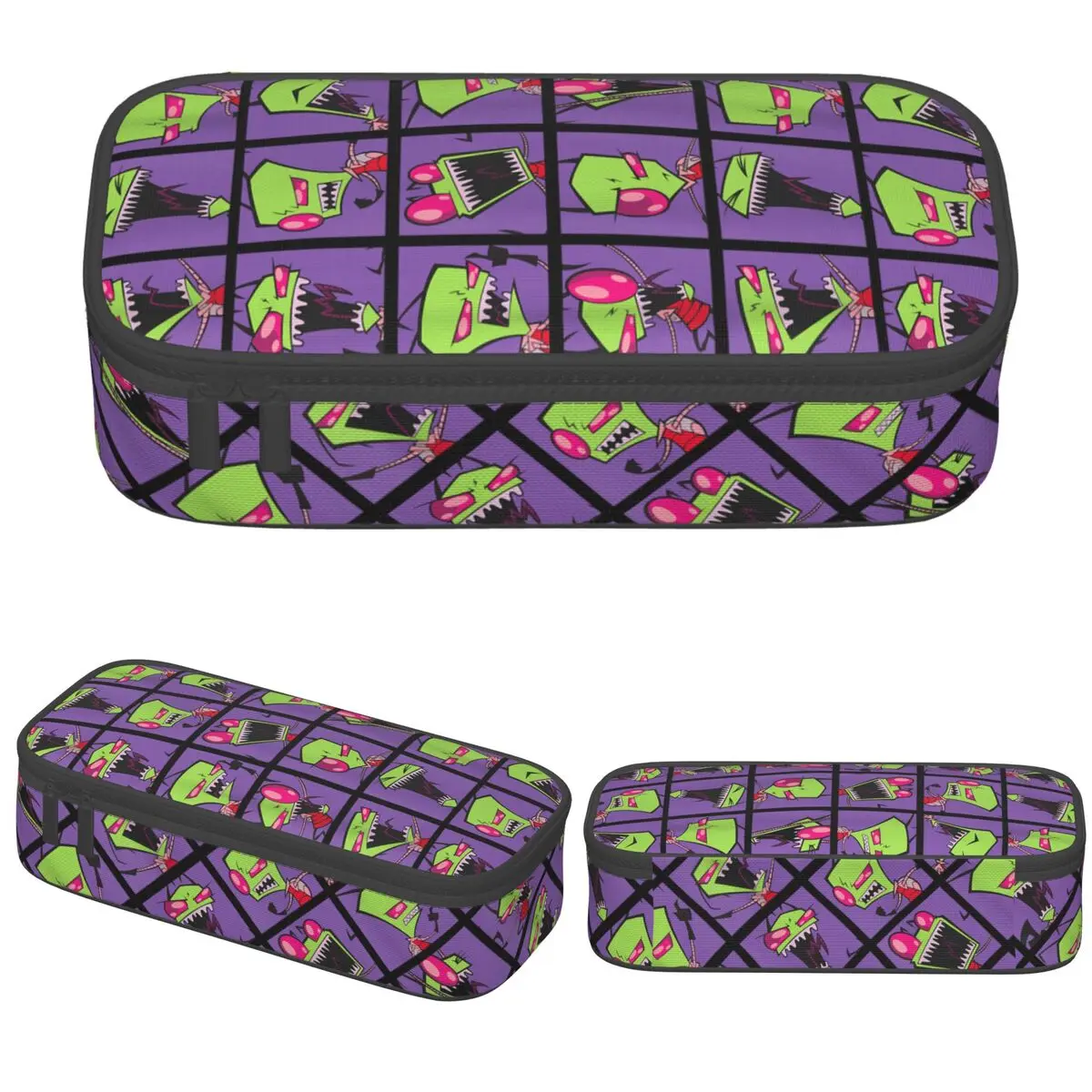 Invaders Zims Mood Cartoon Pencil Cases Fashion Pen Makeup Bags for Student Big Capacity School Supplies Gift Pencilcases
