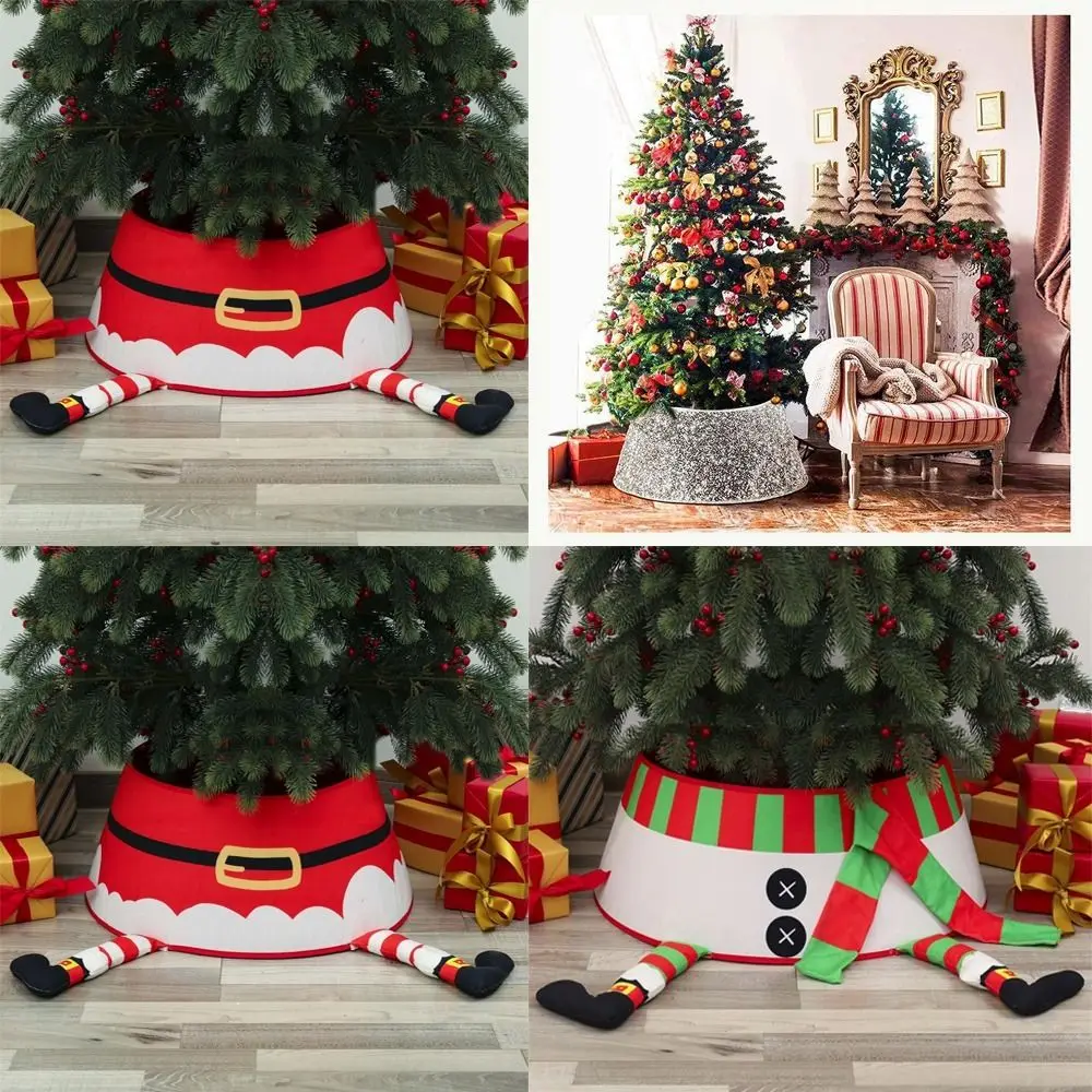 Party Decor Christmas Tree Skirt Merry Christmas Happy New Year Carpet Floor Mat Tree Accessories Snowman Santa Elk