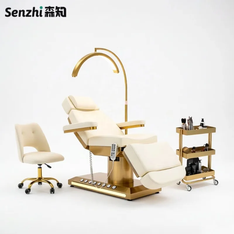

Modern 3/4 Motors Massage Tables & Beds Leather Electric Beauty Bed Luxury Facial Bed Eyelashes Lash Bed Set Salon Furniture