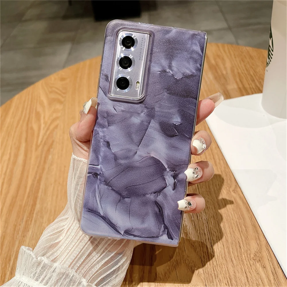 Funda de teléfono con textura de mármol para Honor Magic V2 VS2, carcasa dura protectora