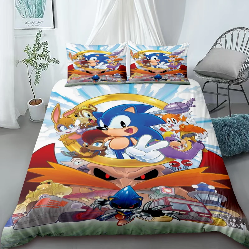 

Комплект постельного белья Cool Sonic – комплект постельного белья, пододеяльник для спальни, декор для дома – подарки на день рождения для детей и подростков