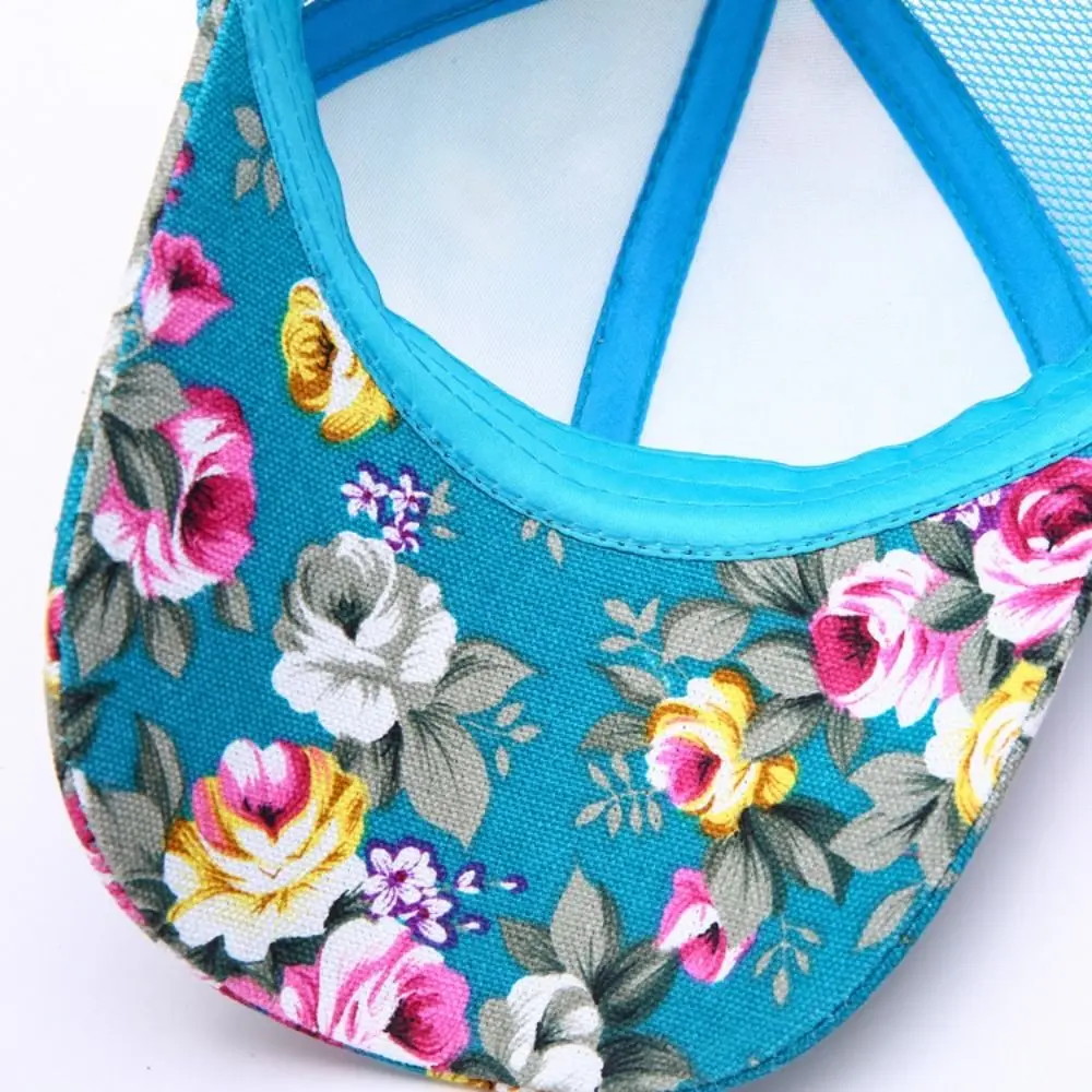 الإبداعية شبكة قبعة بيسبول ملونة الشمس حماية قبعة الصيد زهرة مطبوعة الرياضة واقية من الشمس قبعة الصيف الخريف في الهواء الطلق