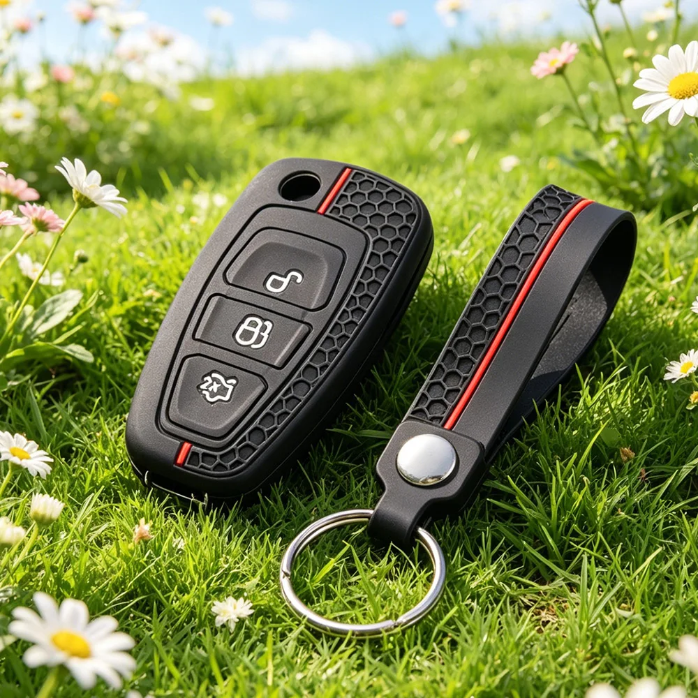 3 Button Silicone Car Remote Key Fob Cover Case For Ford Ranger C-Max S-Max Focus MK3 Galaxy Mondeo Transit Tourneo Custom
