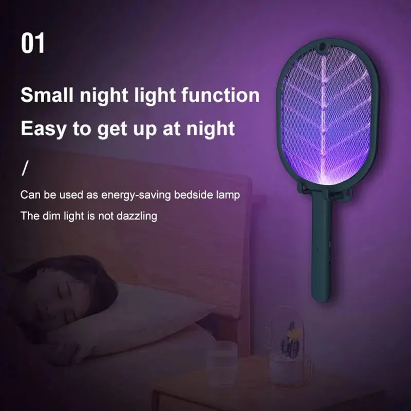 New Electric Mosquito Killer Swatter USB ricaricabile a raggi ultravioletti indotto Mosquito Fly Killer sicurezza domestica Bug Zapper