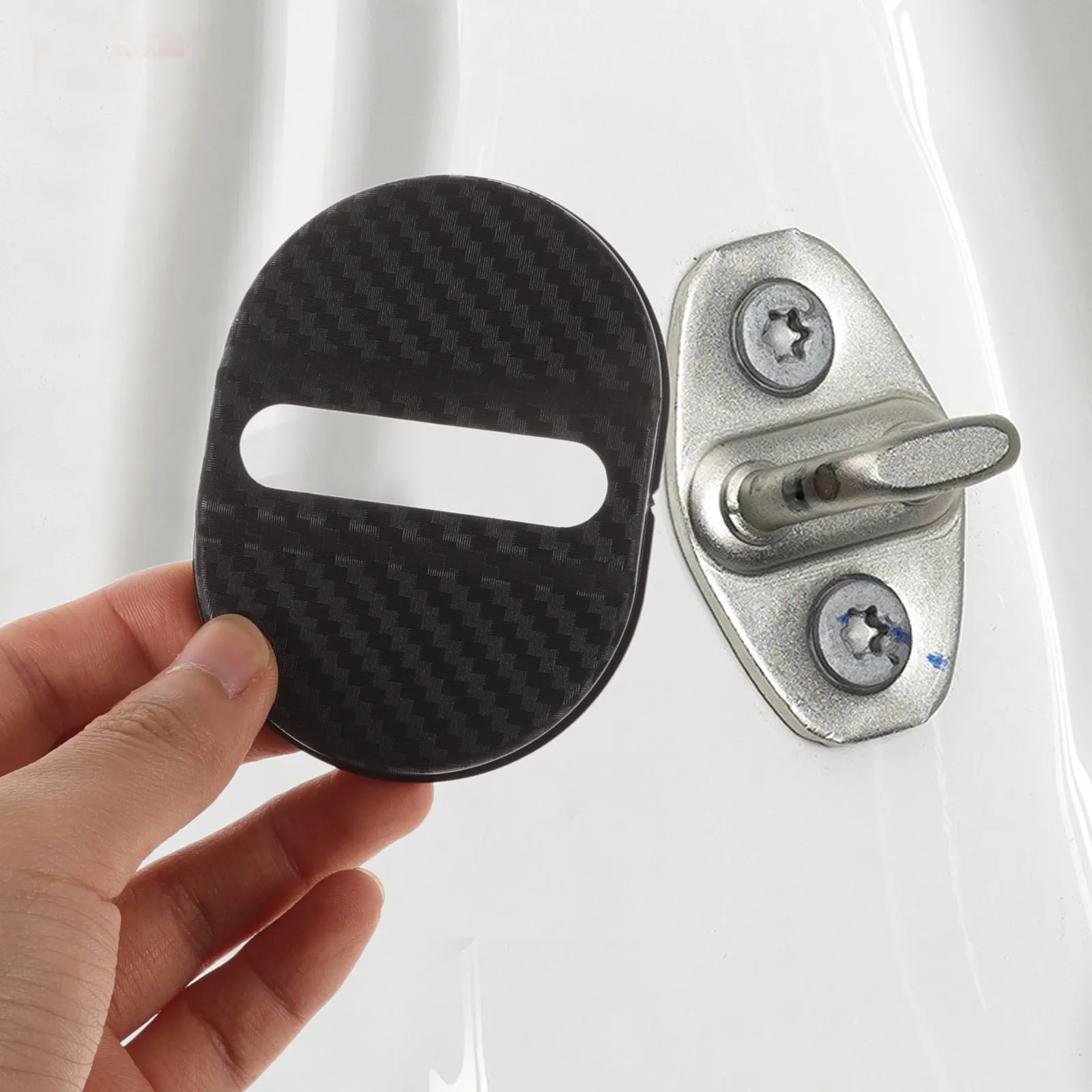 

4 шт. универсальные защитные накладки на замки дверей автомобиля, пластиковые, амортизирующие, шумопоглощающие, износостойкие, легко устанавливаемые