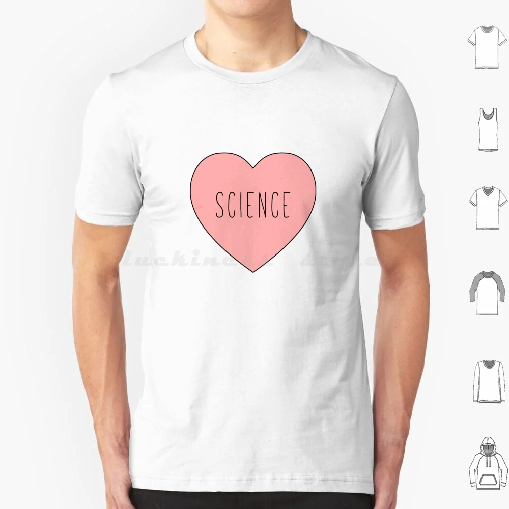 I Love Science Heart T Shirt Big Size 100% Cotton Science Teacher Physics Astronomy School Subject Space Chemistry Biology