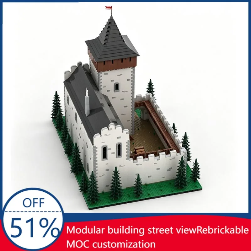 10178 PCS MOC Cerekvice Over Bystrshice Fortress Medieval Castle Model Custom Building Blocks DIY Educational Assembly Toy Gift