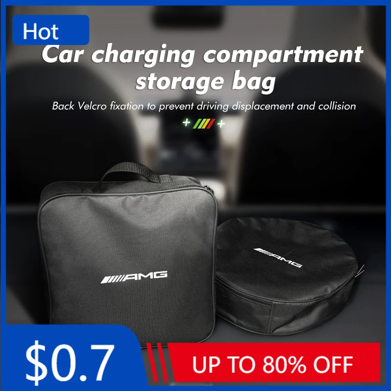 

Car Sticker Car Rechargeable Gun Charger Cable Storage Bag Accessories For Mercedes Benz AMG A B C E S G Class A180 CLK CLA GLE