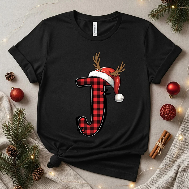 クリスマスアルファベットレディース Tシャツレジャーファッション半袖 Tシャツブランド Tシャツクリスマスアルファベットストリートウェア Y2k トップス Tシャツ