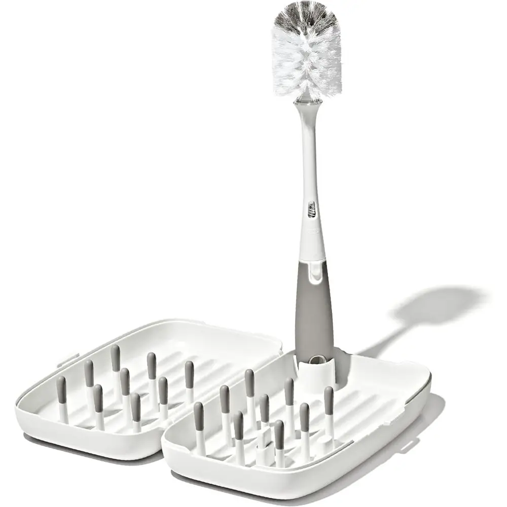 

Compact Portable Drying Rack with Bottle Brush - Gray