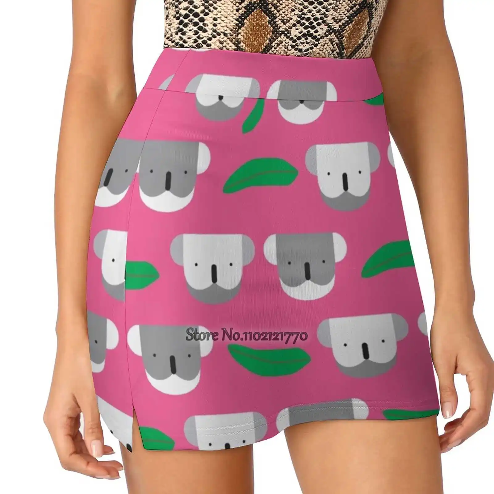 Kooky Koalas I Women Tennis Skirts Golf Badminton Pantskirt Sports Phone Pocket Skort Koala Koala Bear Bears Pink Animals