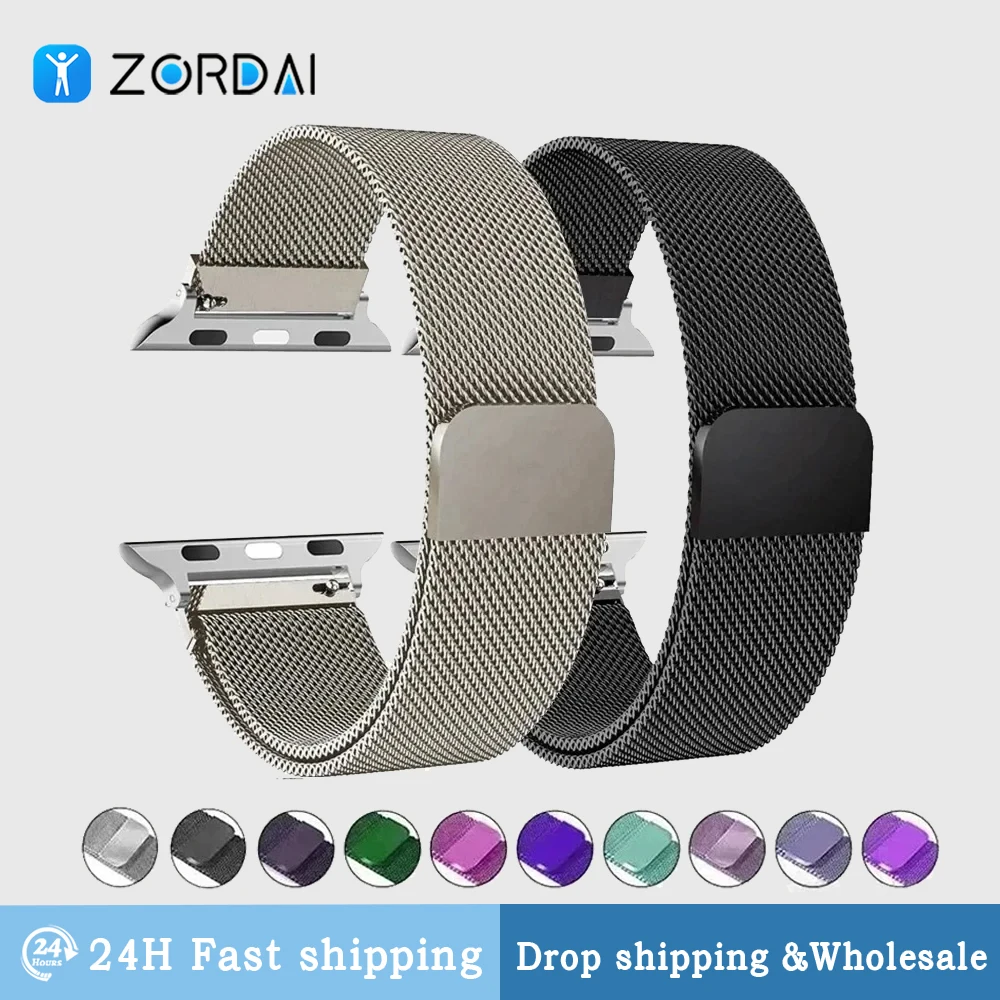 Milanese strap For apple Watch bands 44mm 40mm 45mm 49mm 41mm 38mm 42 44 mm Bracelet iwatch Series 9 3 6 5 SE 7 8 Ultra 2 strap