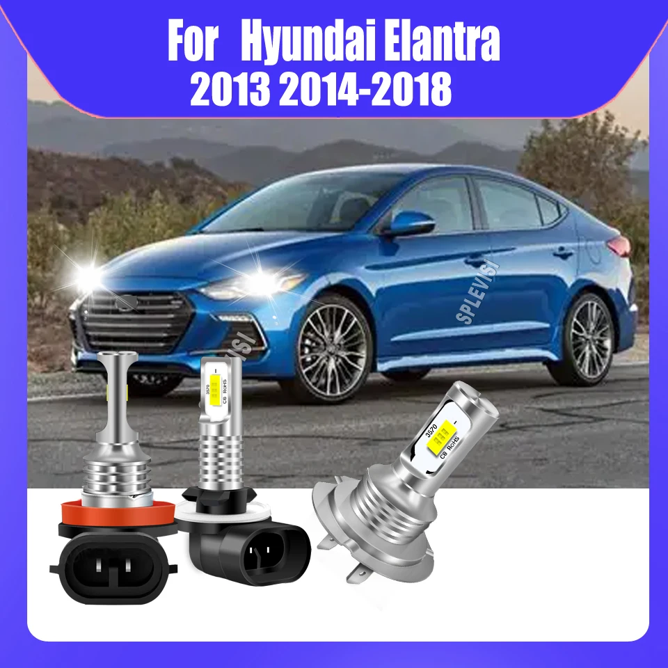 

12v H7 H11 881 LED Headlights Hi Low Beam Foglight Easy Conversion For Hyundai Elantra 2013 2014 2015 2016 2017 2018