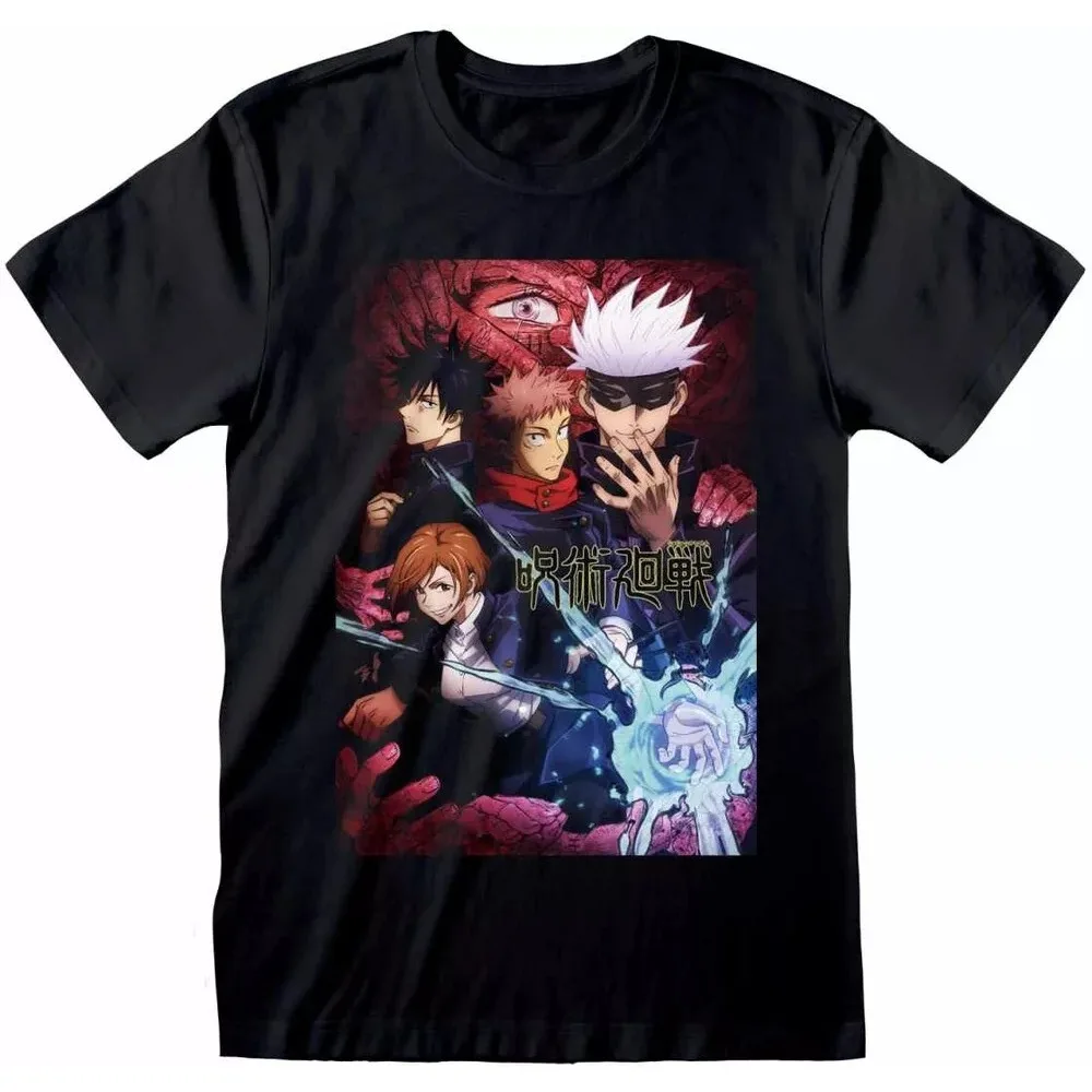 

2026 New Summer Hot Jujutsu Kaisen Unisex Pure Cotton T-shirt 2026 Summer Anime Print Round Neck Loose Casual Parent-child Top