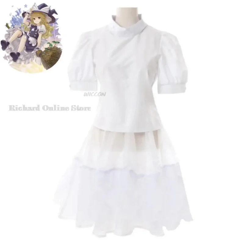 qq 123アニメゲーム東方プロジェクト魔理沙コスプレ衣装霧雨魔法ショップかつらメイド服女性セクシーなかわいいハロウィン