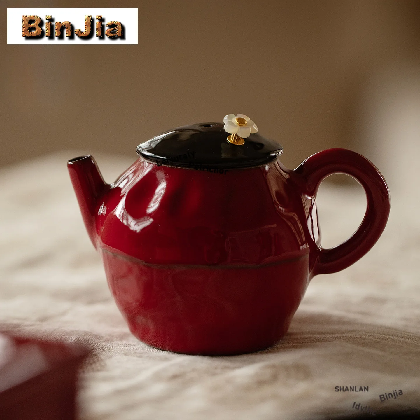 

Ocher Dream Vermilion Грубая керамика Чайник Дзен Чайный заварник Горшок Чайник для замачивания с ситечком Коллекция чайной посуды кунг-фу