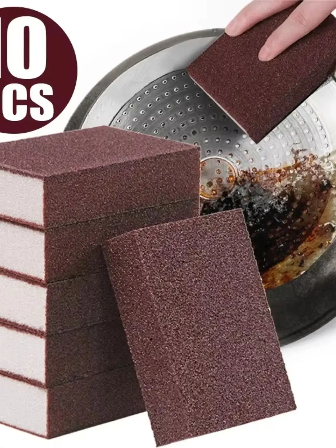 10pcs Nano Sponge Magic Erasers Carborundum Removing Rust Cleaning Sponge Brush Kitchen Pot Dish Rust Removal Emery Clean Rub