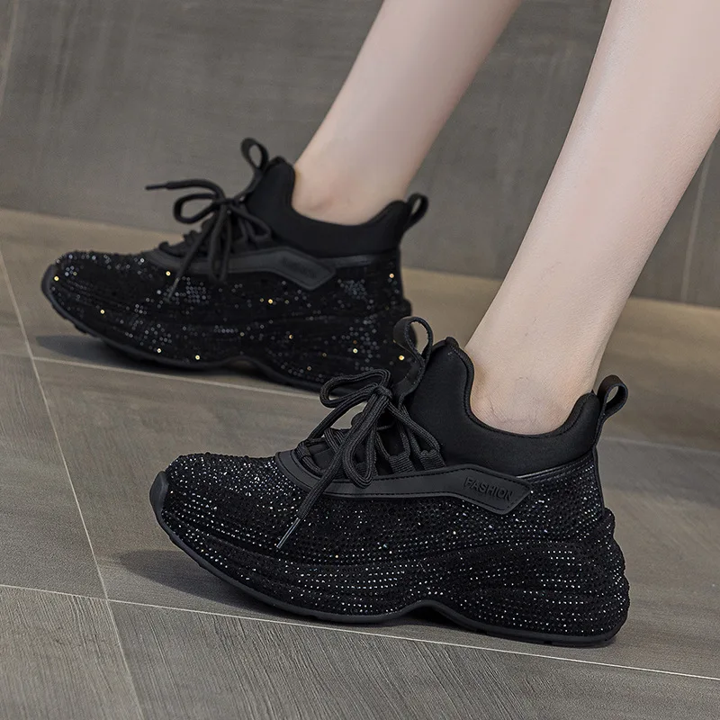 

Fashion Luxury Diamond Thick Soled Sneakers Shining Designer Leopard Pattern Casual Shoes Zebra Striped Running Shoes Zapatos