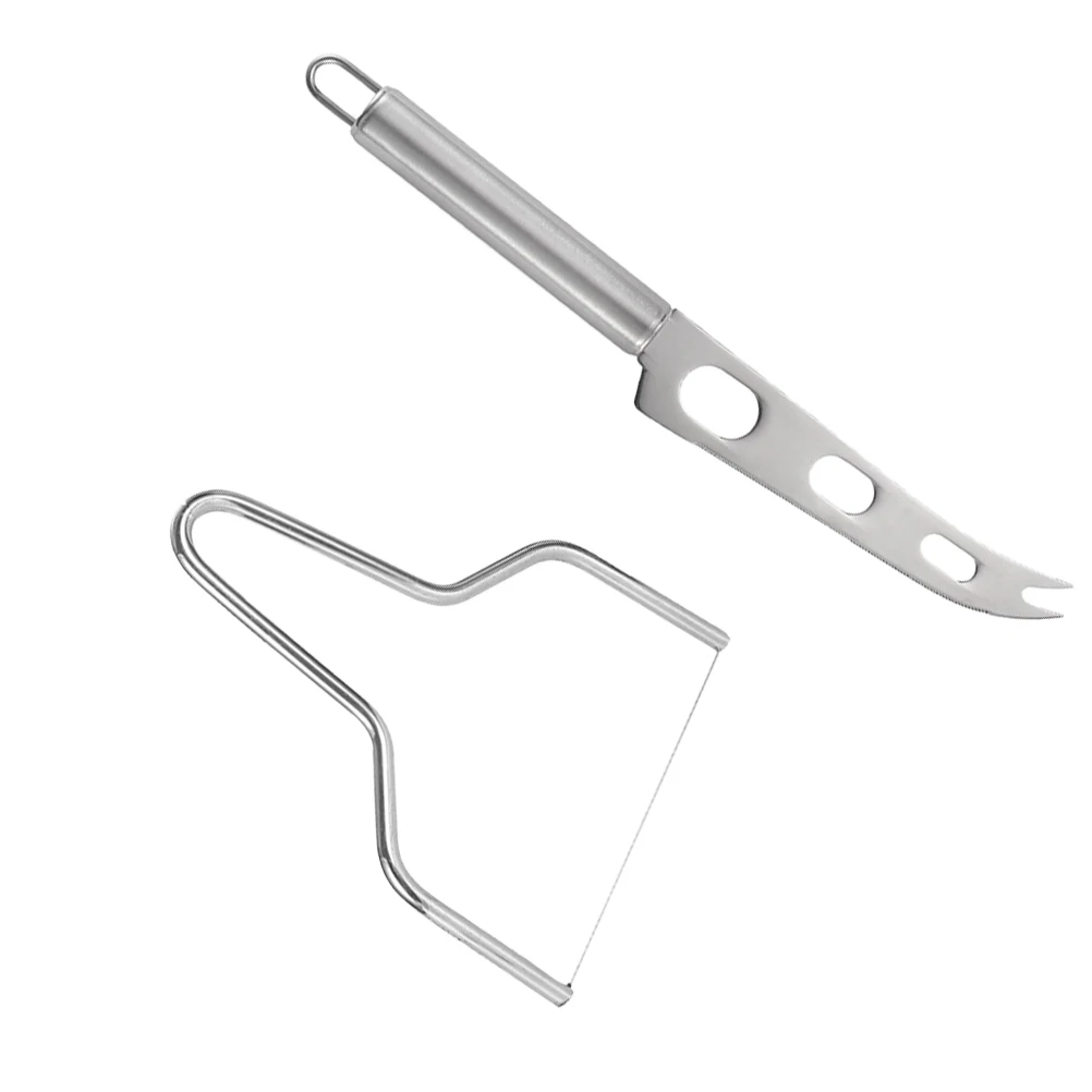 Juego de cuchillos para queso, rebanador de acero inoxidable, cuchillos para mantequilla vegetal, herramienta combinada, almacenamiento de cocina ligero y fácil de limpiar