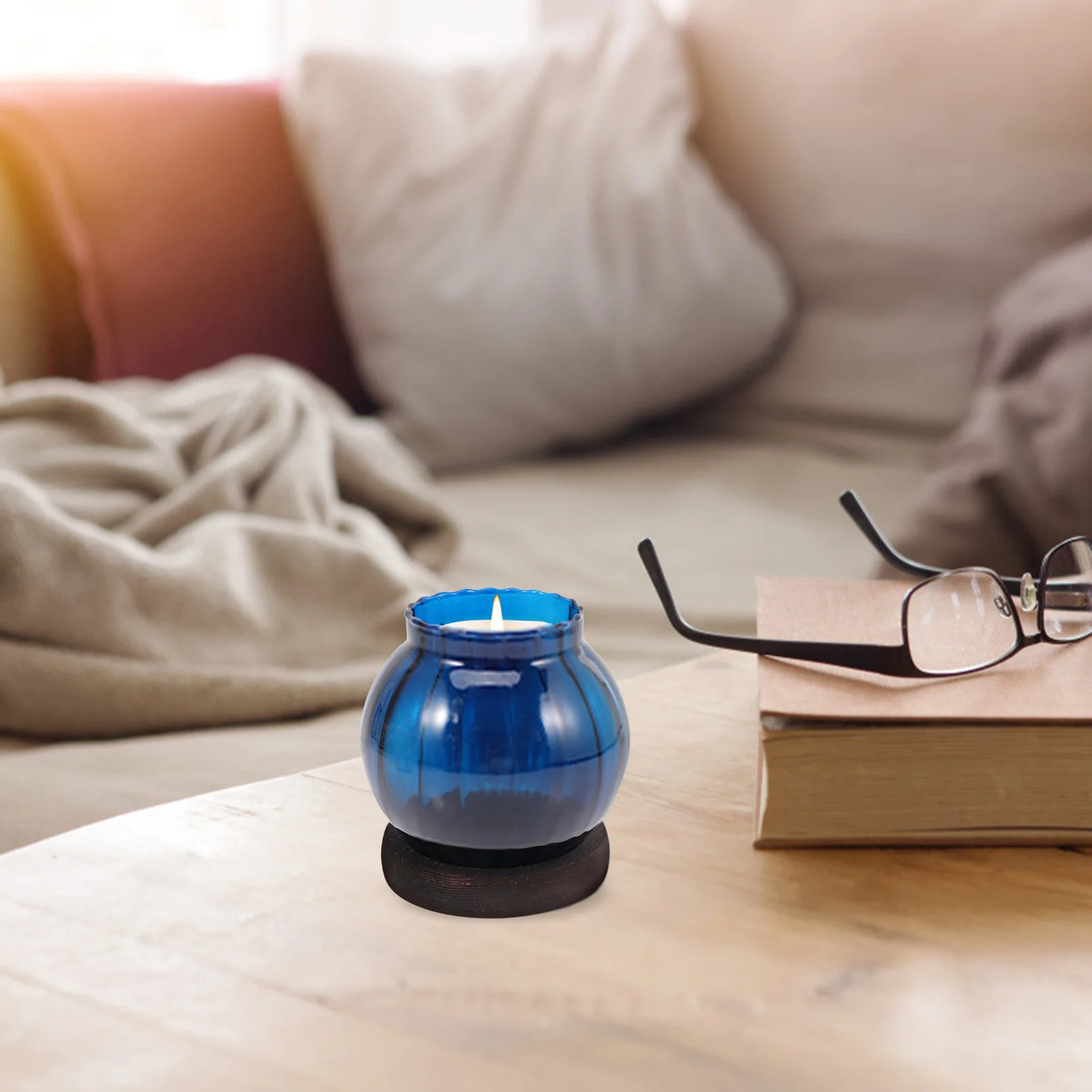 

Glass Tealight Glass Candles Holder For Home Decor Desktop Stand Windproof Halloween Holder