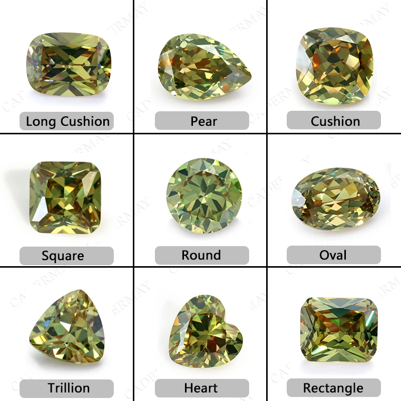 Diaspore Zultanit Cubic Zircon Stone Oval Emerald Pear Cushion Cut Color Changed Diaspore Sultanite Gemstones for Jewelry Making