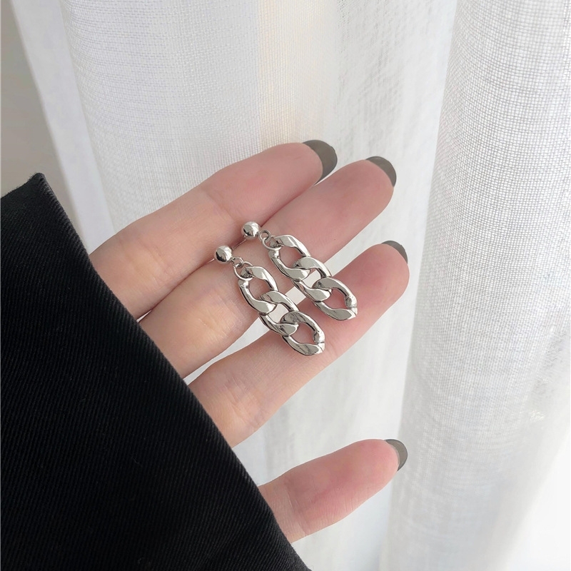  Metal Silver Color Three Layers Chain Tassel Drop Earring for Female Simple Ear Geometry Wedding Jewelry Christmas Girl Gift 