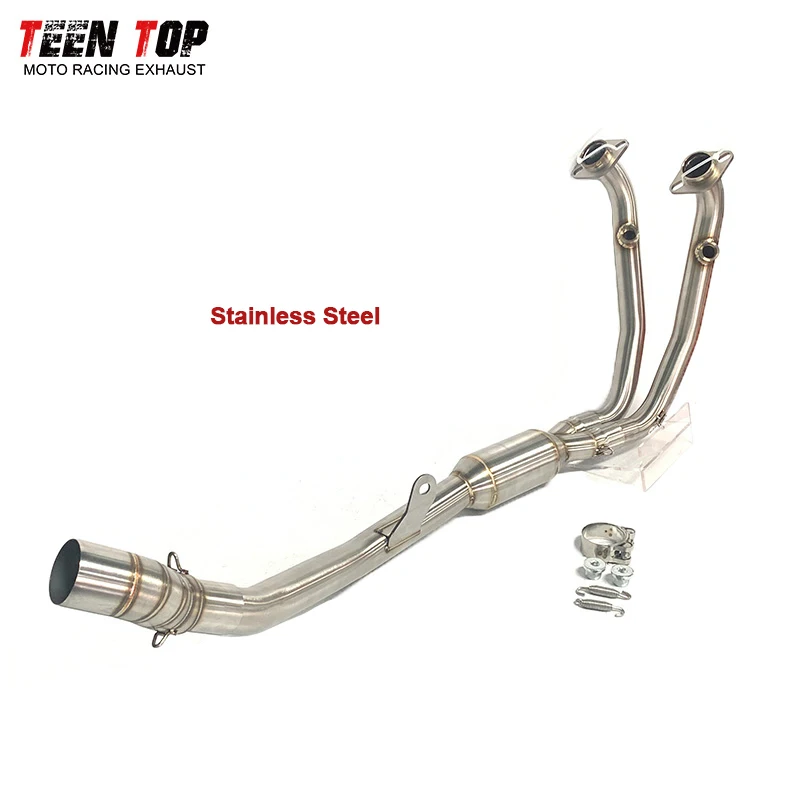 TitaniumAlloy 450MT Exhaust Pipe For CFMOTO 450 MT Exhaust Front Connect Pipe 51mm Escape Moto Front Link Decat Tube 2023+ Euro5