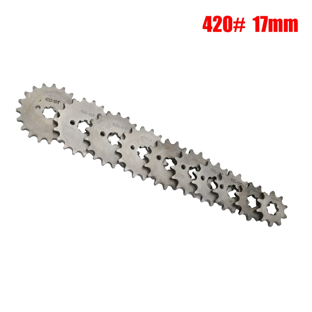 420H Chain 420 17mm 10 -19 Teeth Front Engine Sprockets For Taotao Kayo BSE Xmotos Apollo SSR Monkey Dax 110 125cc Dirt Pit Bike