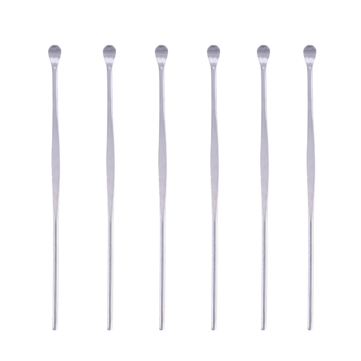 6Pcs Stainless Steel Ear Wax Remover Tool Ergonomic Design 8Cm Length Mini Lightweight Earpick Spoon for Safe Effective Ear