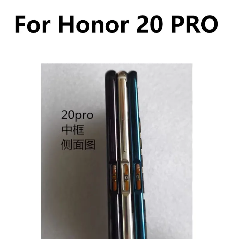 For Huawei Honor 20 PRO Middle Frame Front Bezel Housing Lcd Supporting Holder Rear Plate Chassis Replacement