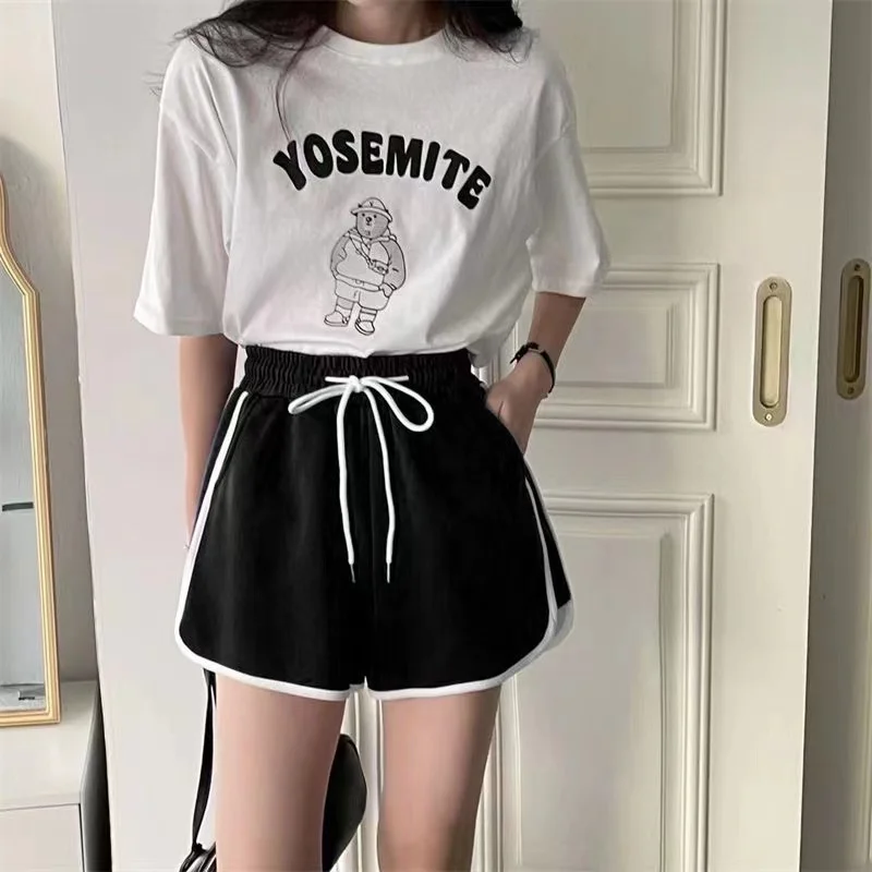 Sport Shorts Frauen Sommer 2025, Neue Candy Farbe Anti Geleert Dünne Shorts Casual Dame Elastische Taille Strand Kurze Hosen