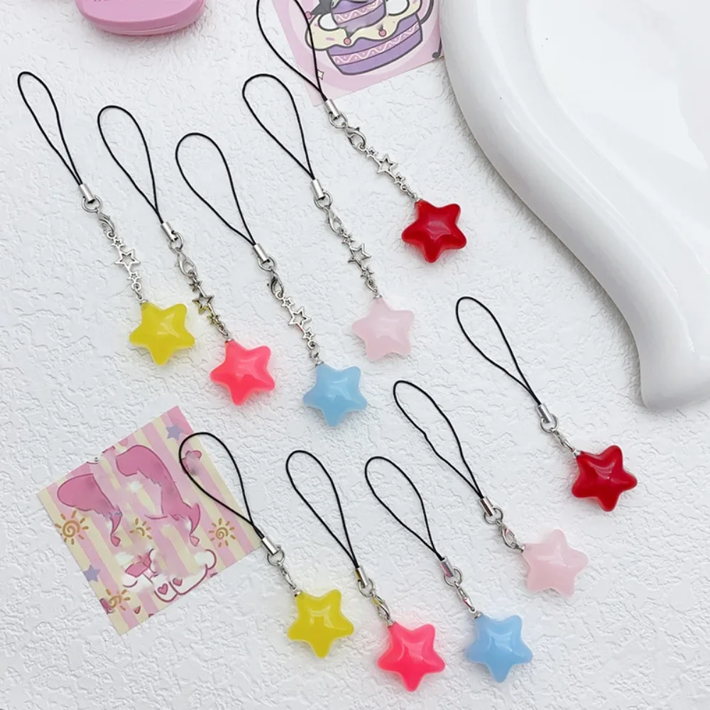 Trendy Pendant Star Star Phone Strap Pendant Keychain Phone Hanging Rope Universal Candy Color Mobile Phone Chain Couple Gift