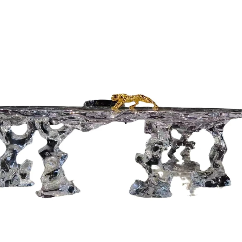 Acrylic transparent tea table, light luxury high-end crystal dining table