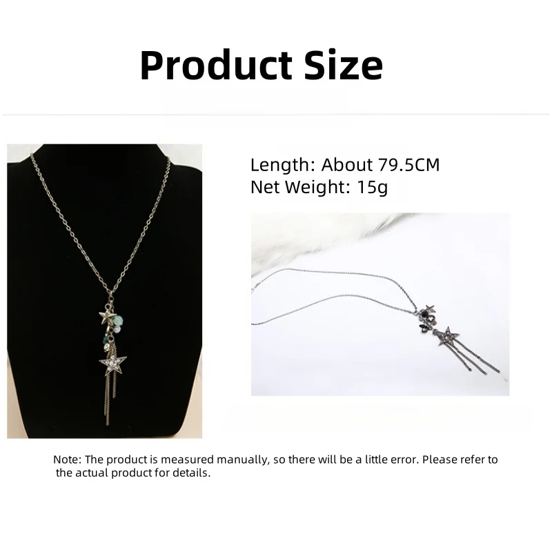 قلادة شرابة معدنية مطلية صديقة للبيئة مع المعلقات المتنوعة، تصميم فريد من نوعه سلسلة طويلة قلادة لمجوهرات الأزياء النسائية #4