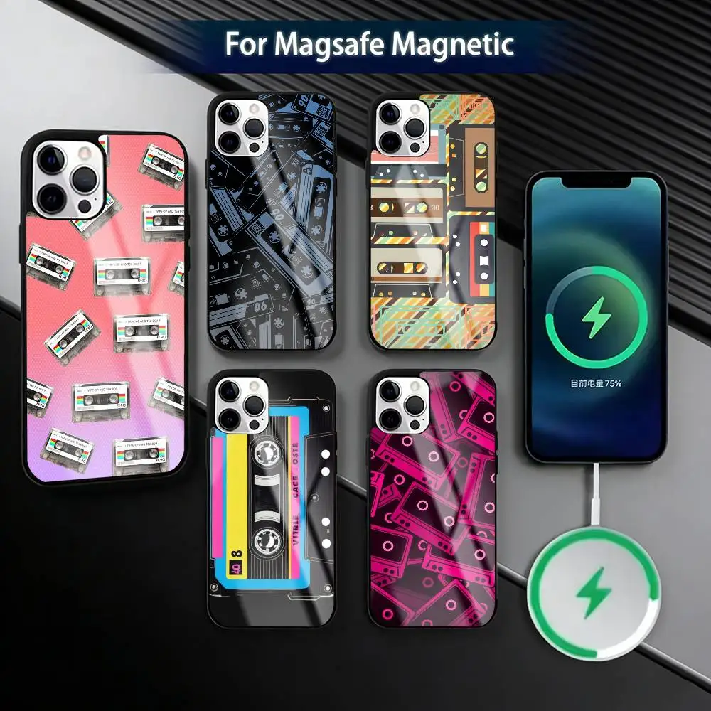 

Video C-Cassette Tape Phone Case For iPhone17,16,15,14,13,12,11 Plus,Pro Magnetic For Magsafe Wireless Charging