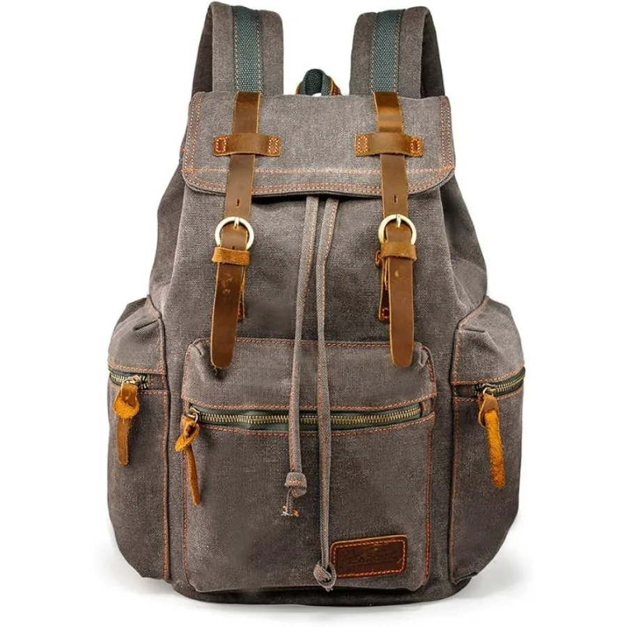 

Vintage Canvas Backpack Casual Daypack Backpacks for Men Women 15inch Laptop Bag Travel Hiking Camping Rucksack