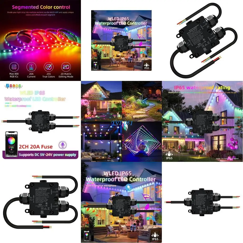 

E15A WLED LED Controllers ESP32 Digital Intelligent Light Strips LED Controllers For WS2811 2812B SK6812 App Control Enduring
