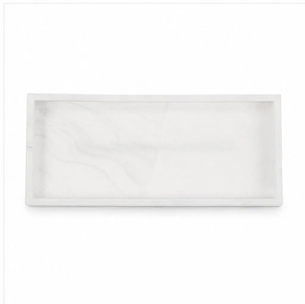 Silicone Bathroom Vanity Tray Marble Design Soap Perfume Holder Multi-Functional Countertop Storage Organizer Perfume Organizers