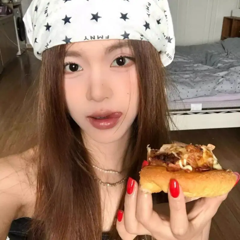 

Square Silk Scarf Y2K Star Hair Scarf Women Hip Hop Punk, Versatile Streetwear, Breathable Lightweight Headwear Headscarf