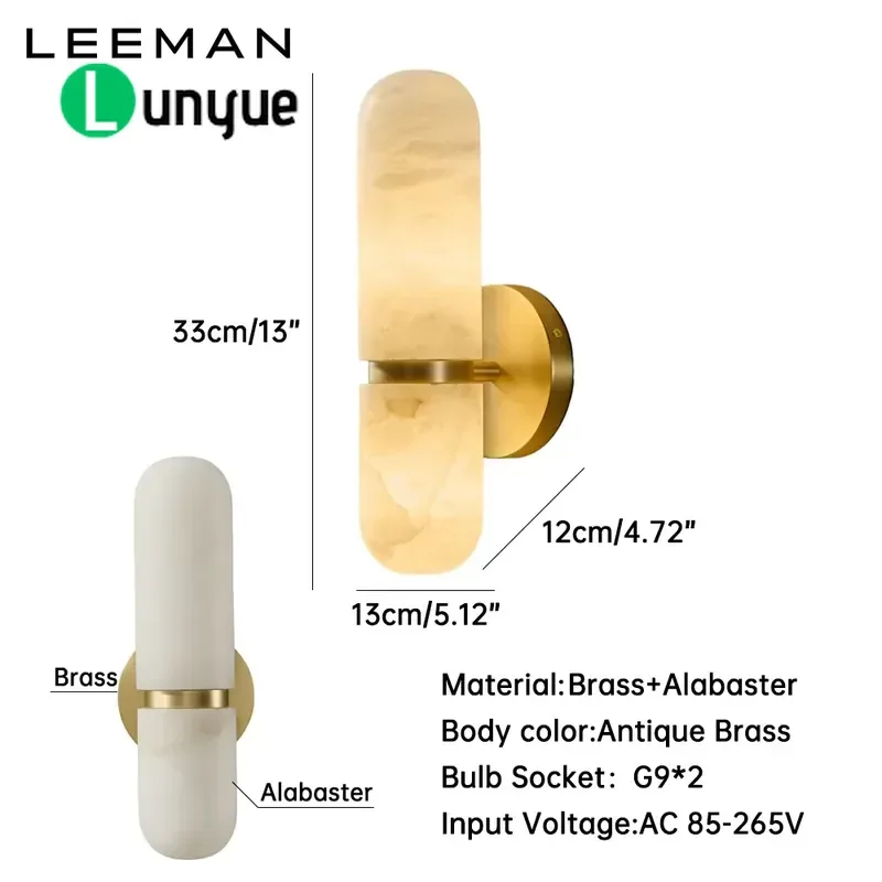 LED Wall Lamp Copper Marble Shade Modern Bedroom Lighting Fixture Elegant Home Decor Ambient Light for Living Room Hallway